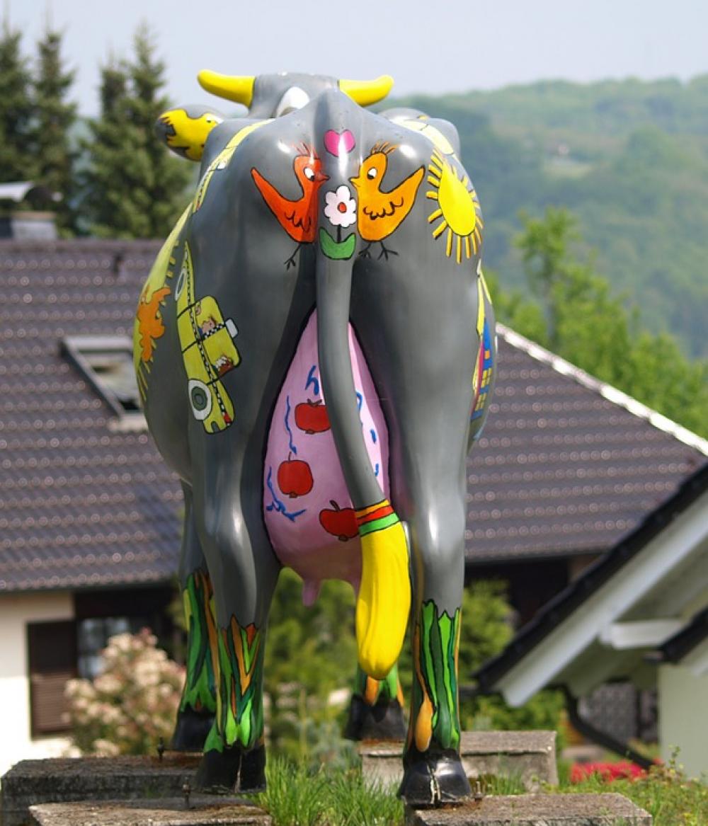 Cow Back Colorful Sculpture Painted Cow Back Colorful Sculpture Painted
