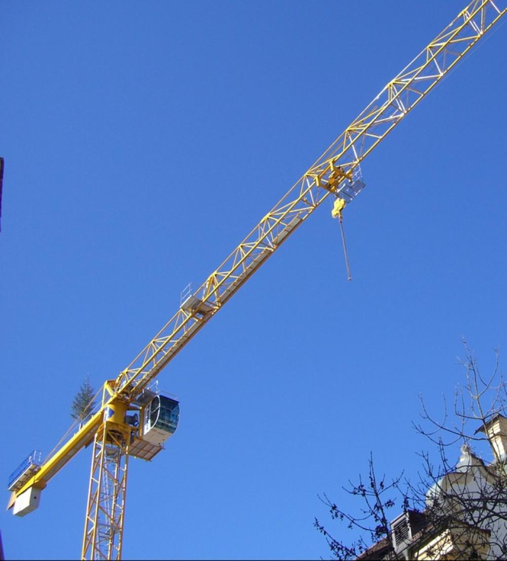 Crane Baukran Crane Arm Lift Loads Sky Blue Crane Baukran Crane Arm Lift Loads Sky Blue