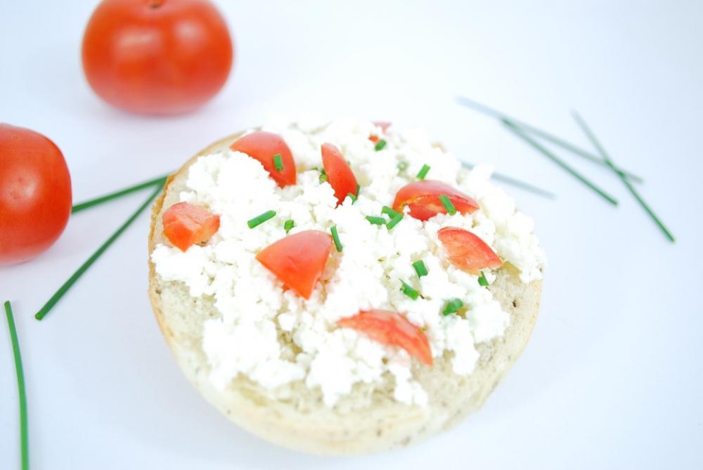 Cream Cheese Cheese Tomato Red Food A Sandwich Cream Cheese Cheese Tomato Red Food A Sandwich