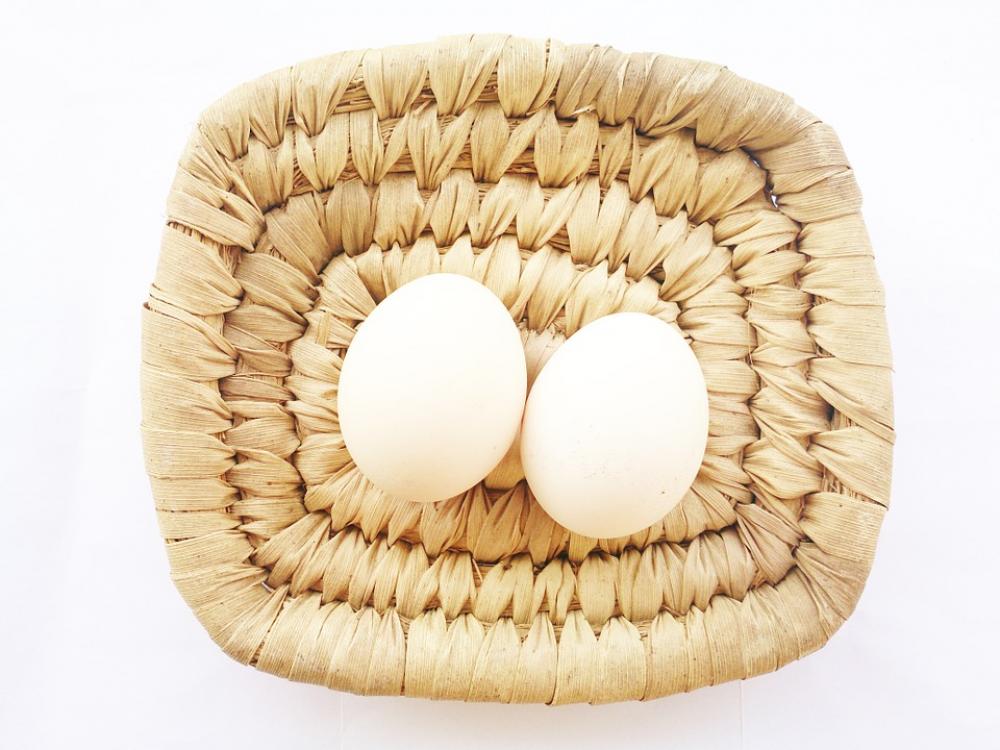 Eggs Two Food White Basket Eggs Two Food White Basket