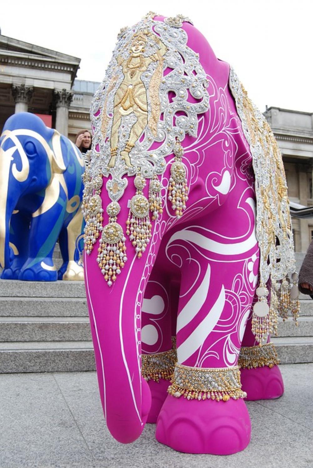 Elephant Art Pink Decorated Ornate Artwork Elephant Art Pink Decorated Ornate Artwork