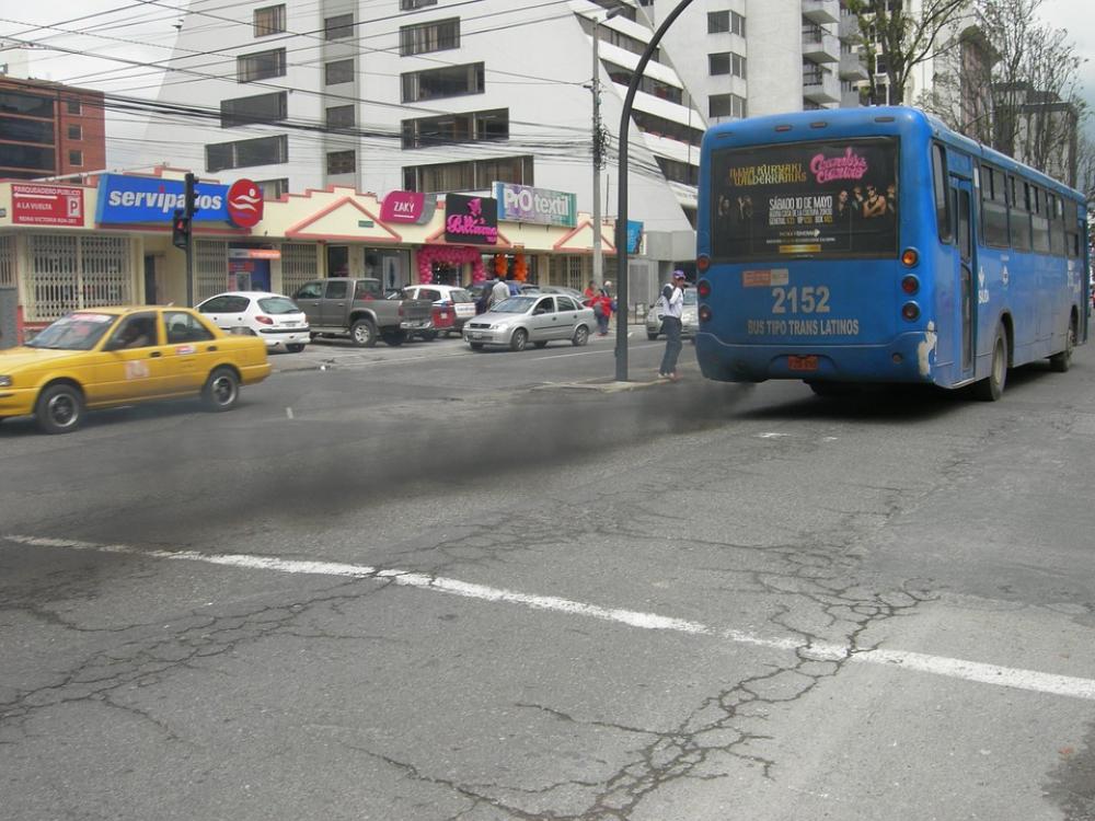 Exhaust Fumes Pollution Environment Quito Ecuador Exhaust Fumes Pollution Environment Quito Ecuador
