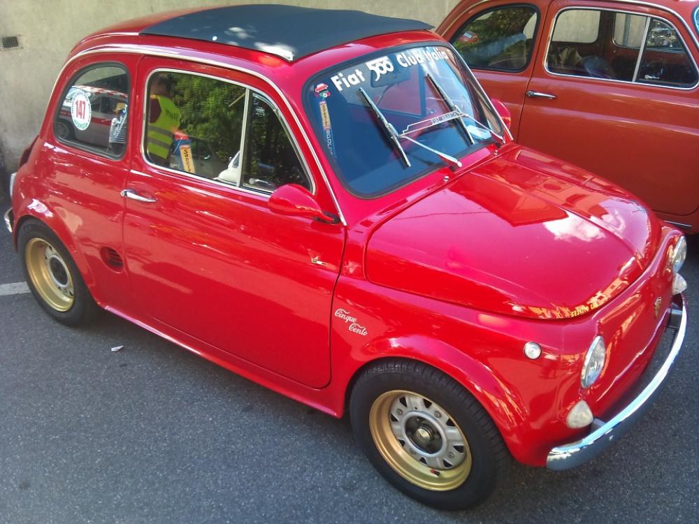 Fiat 500 Auto Vintage Car Red Fiat 500 Auto Vintage Car Red