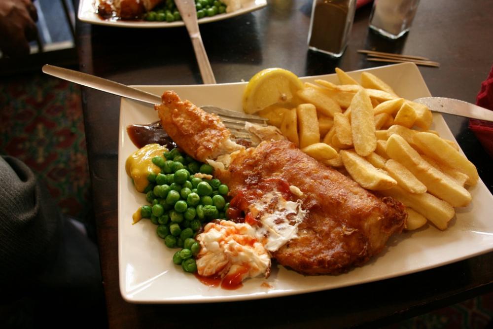 Fish Crisp Peas English Food Fish Crisp Peas English Food