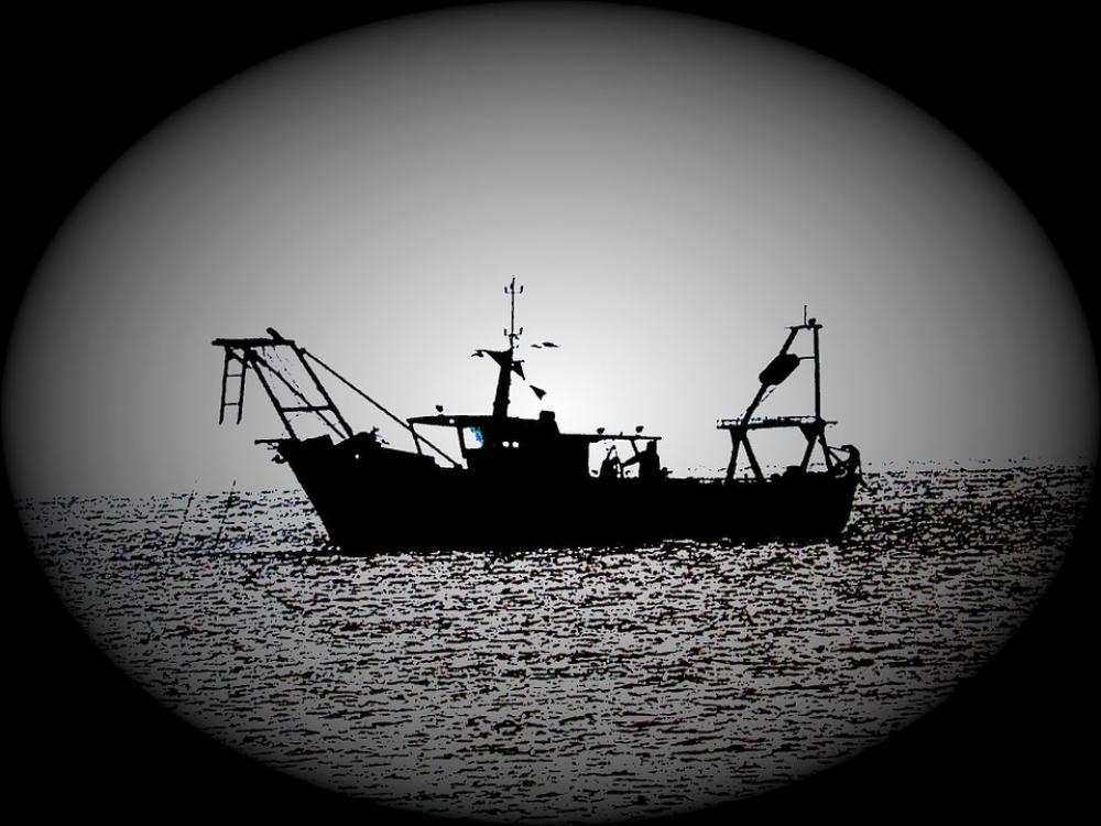 Fishing Fishing Boat Shadow Silhouette Backlight Fishing Fishing Boat Shadow Silhouette Backlight