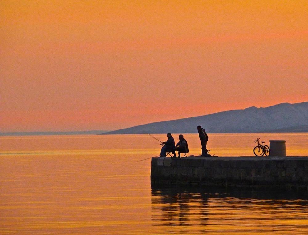 Fishing Sunset Silhouette Fisherman Angling Fishing Sunset Silhouette Fisherman Angling
