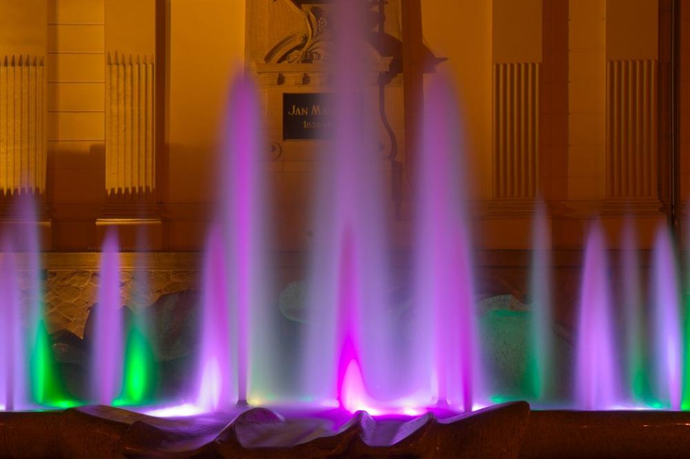 Fountain Water Illuminated Colorful Water Games Fountain Water Illuminated Colorful Water Games