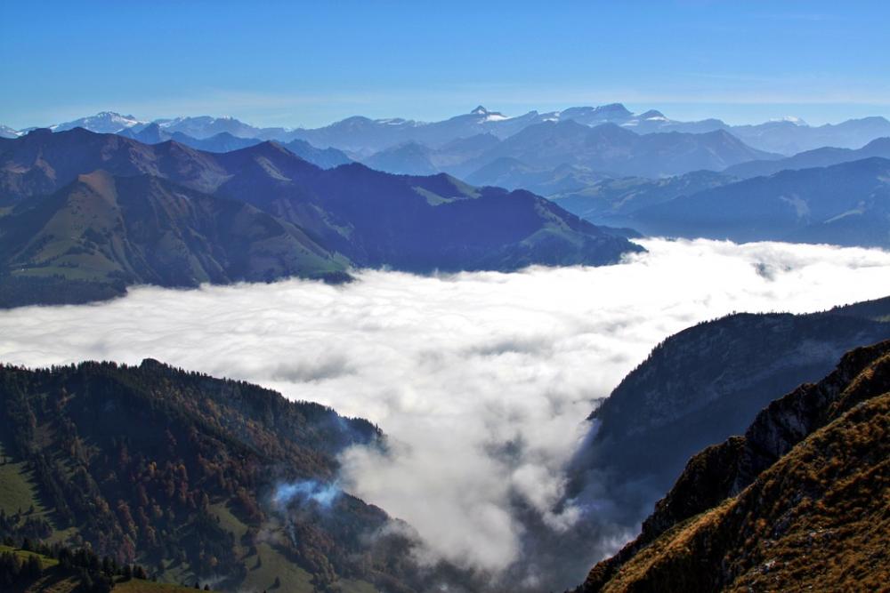 Freiburger Switzerland Fog Mysterious Landscape Freiburger Switzerland Fog Mysterious Landscape