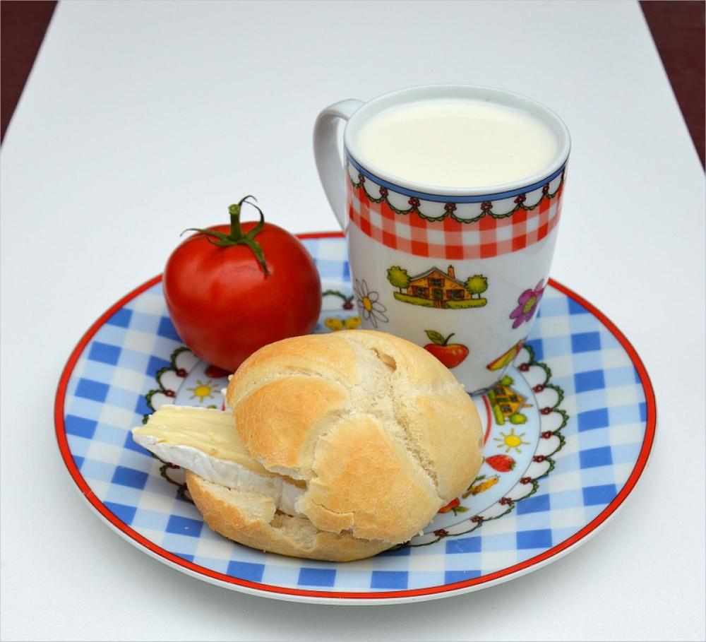 French Cheese Bread Milk Breakfast Food Tomato French Cheese Bread Milk Breakfast Food Tomato
