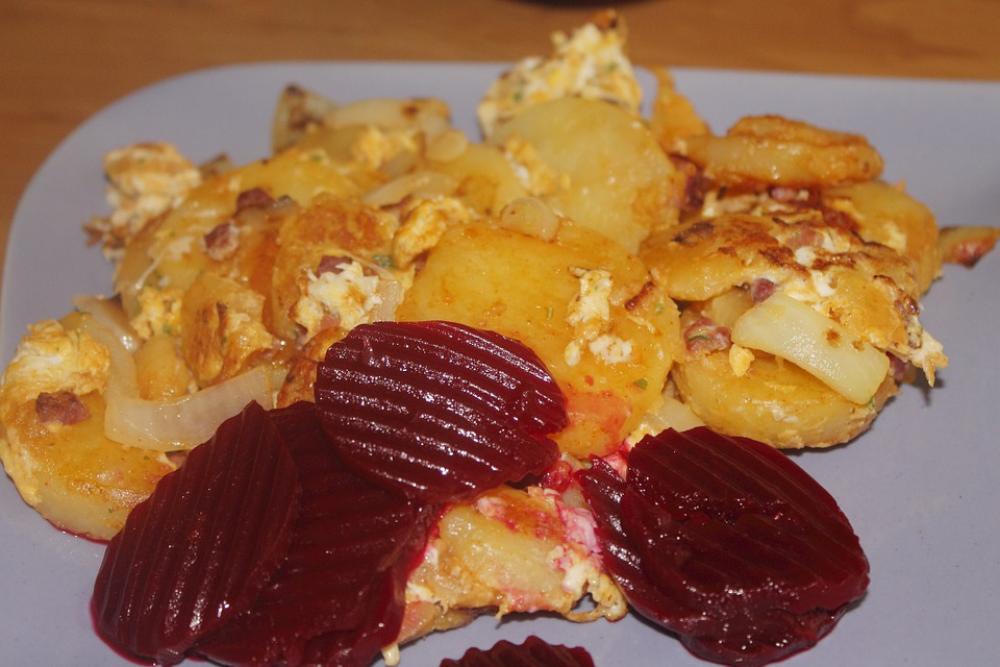 Fried Potatoes Beetroot Eat Meal Food Delicious Fried Potatoes Beetroot Eat Meal Food Delicious