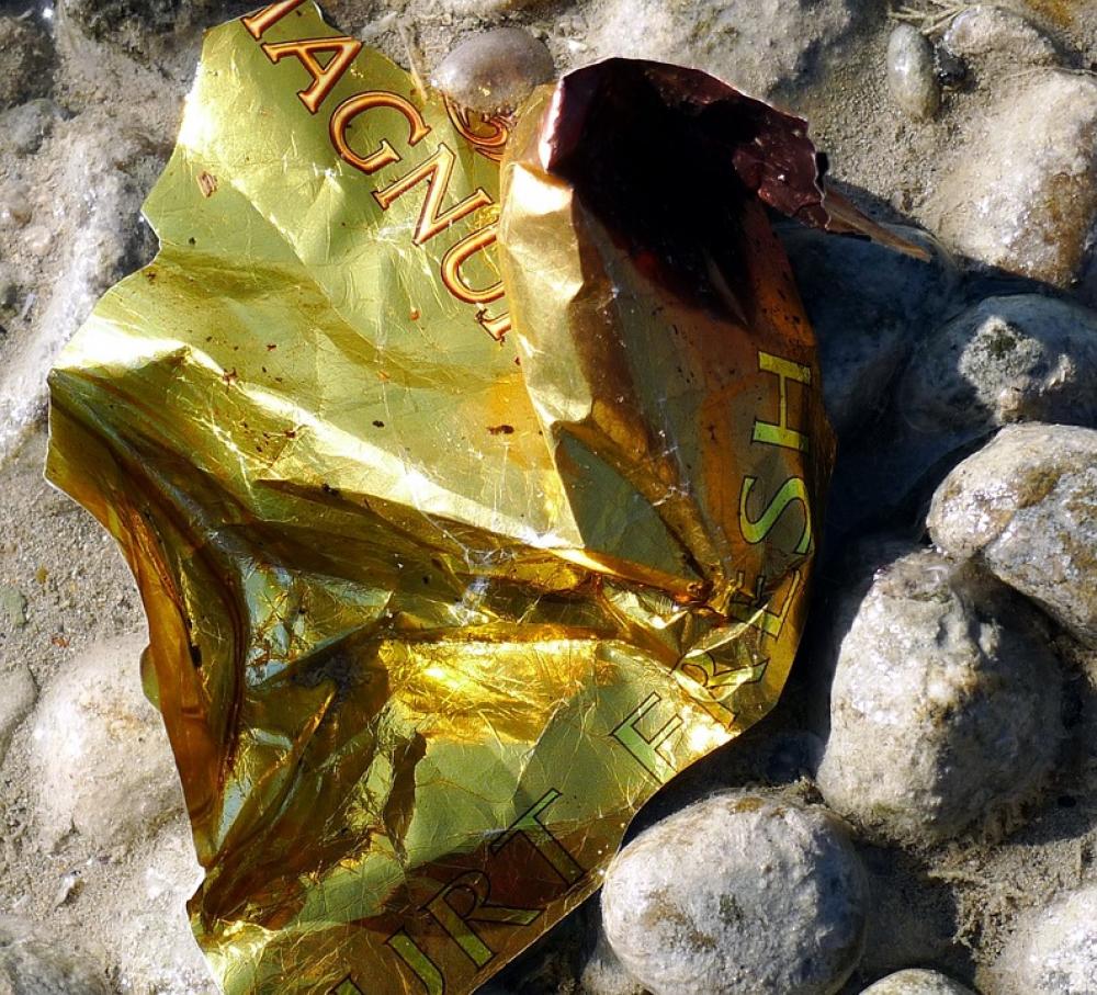 Garbage Gold Section Macro Waste Packaging Garbage Gold Section Macro Waste Packaging