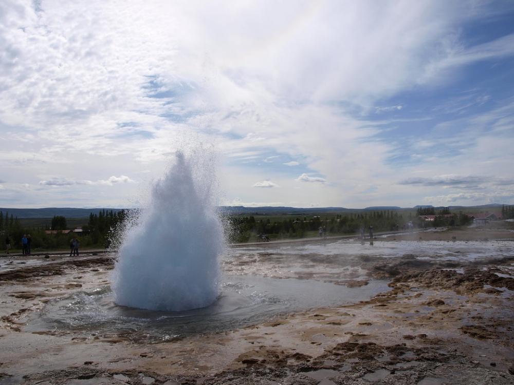 Geyser Iceland Landscape Fountain Eruption Geyser Iceland Landscape Fountain Eruption