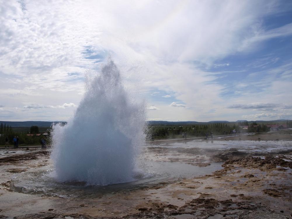 Geyser Iceland Landscape Fountain Eruption Geyser Iceland Landscape Fountain Eruption