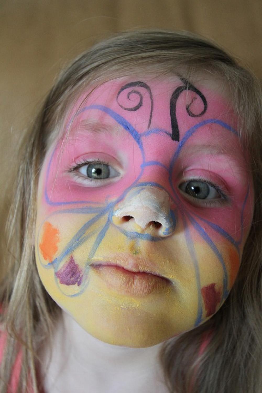 Girl Face Paint Fun Portrait Creative Colorful Girl Face Paint Fun Portrait Creative Colorful