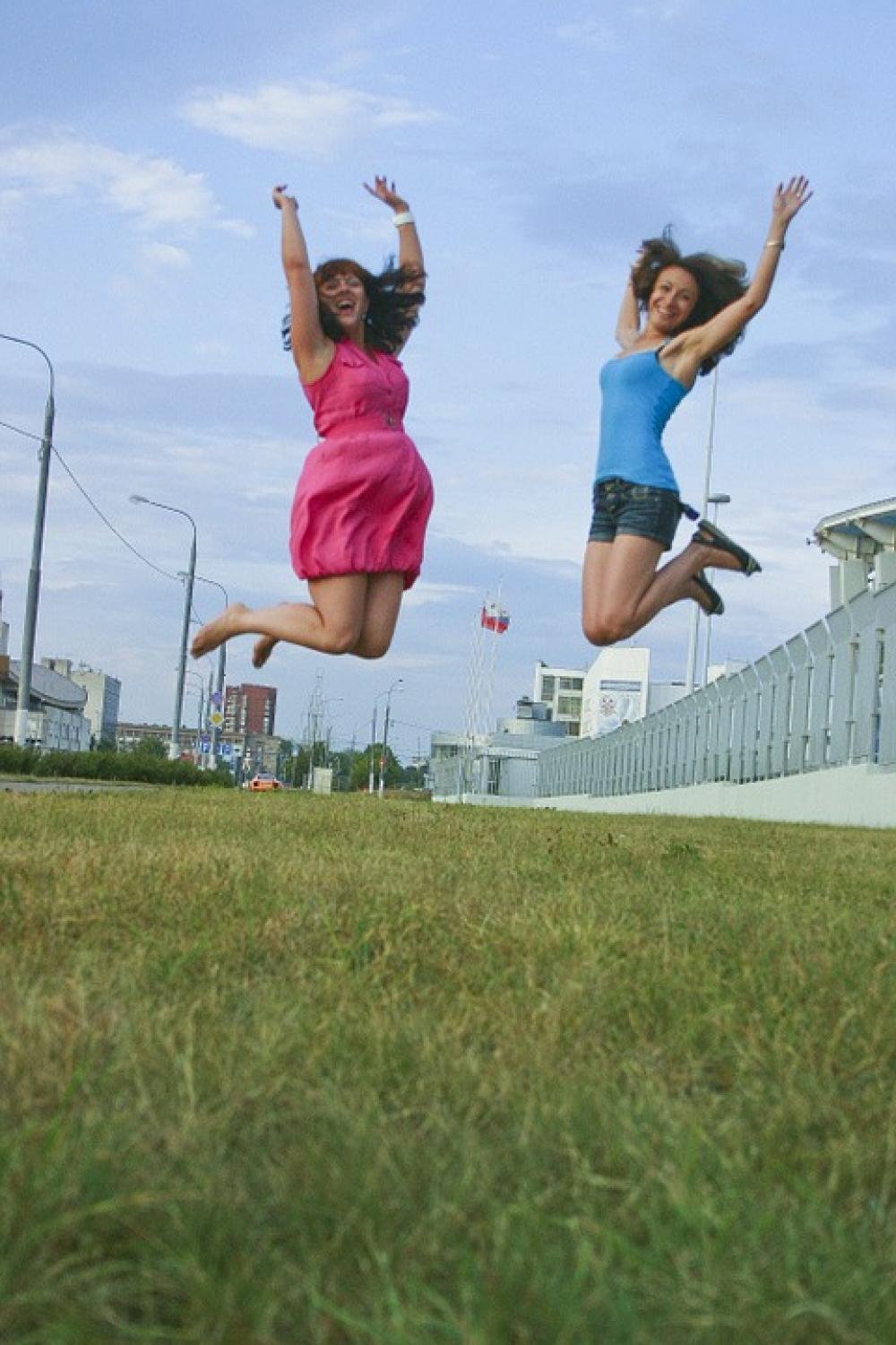 Girls Summer Jumping Joy Girls Summer Jumping Joy