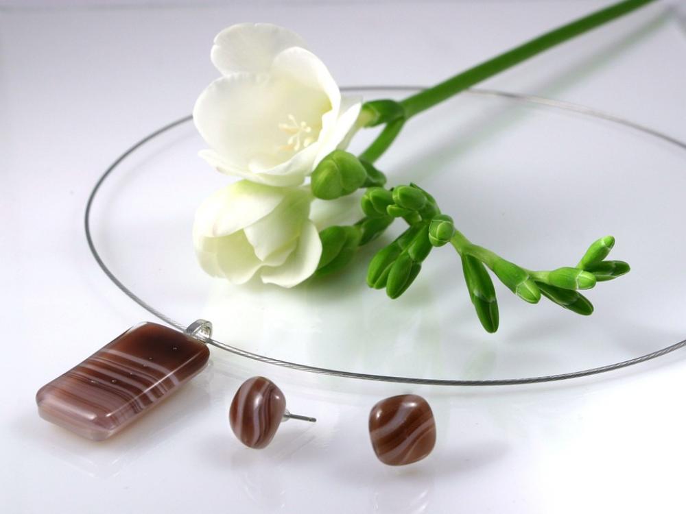Glass Fused Glass Pendant Necklace Earring Fashion Glass Fused Glass Pendant Necklace Earring Fashion