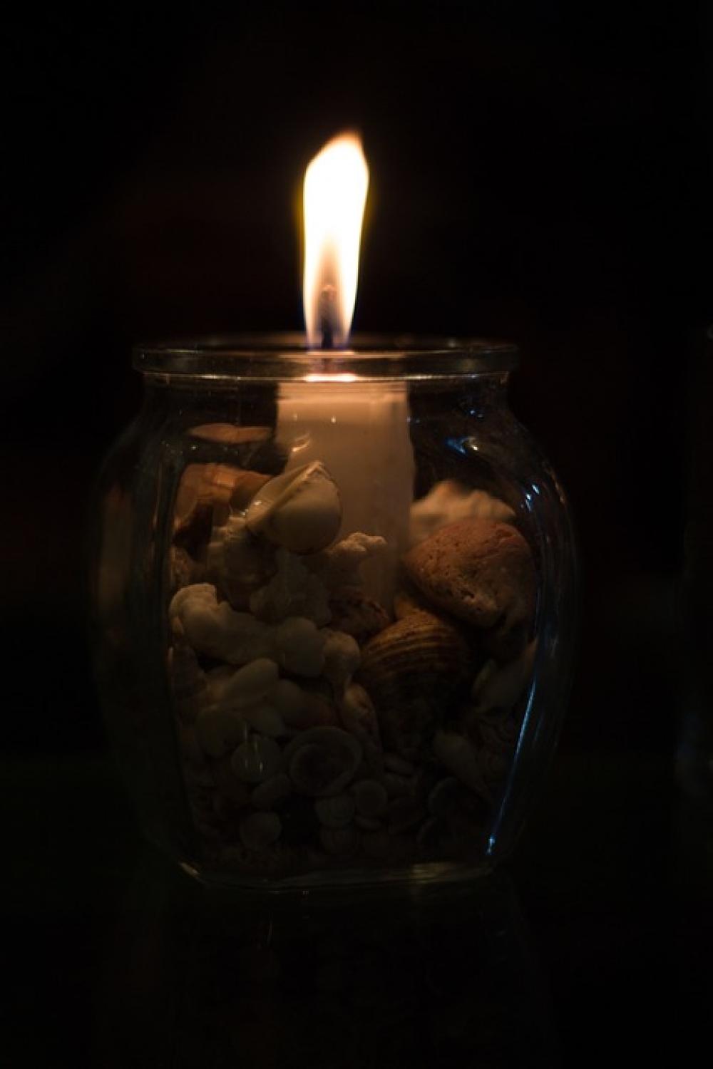 Glass Black Coral Candle Orange Night Fire Light Glass Black Coral Candle Orange Night Fire Light