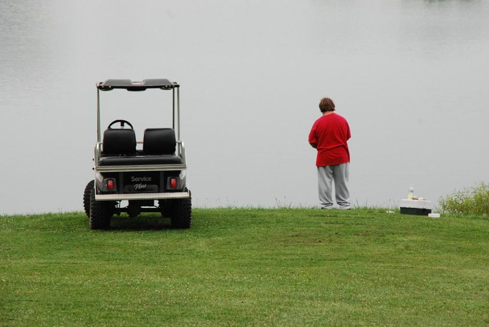 Golf Cart Lawn Summer Lake Countryside Outdoors Golf Cart Lawn Summer Lake Countryside Outdoors