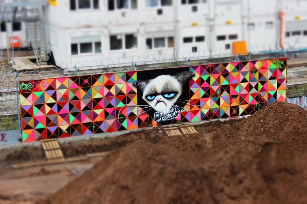Graffiti Neo Rebel Street Art Construction Fence Graffiti Neo Rebel Street Art Construction Fence