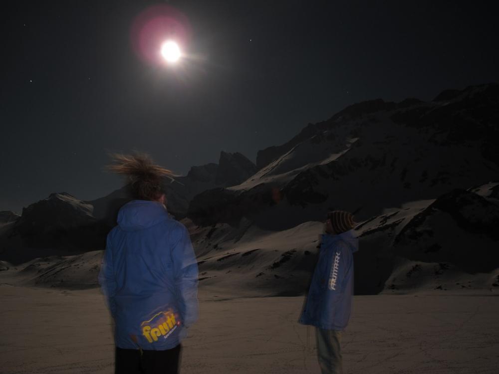 Human At Night Movement Mountains Moon Light Sky Human At Night Movement Mountains Moon Light Sky
