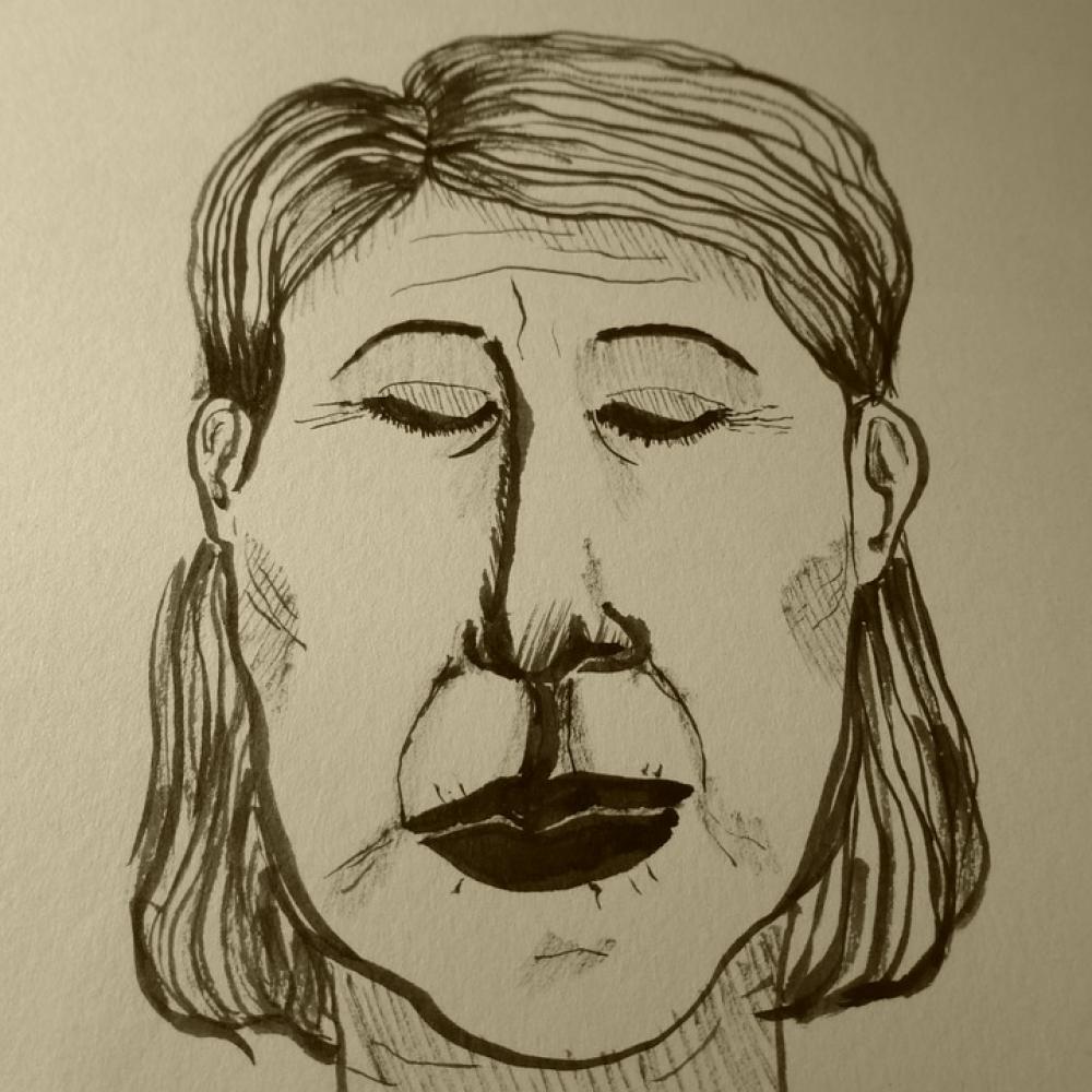 Image Drawing Painting Face Sleep Head Old Woman Image Drawing Painting Face Sleep Head Old Woman