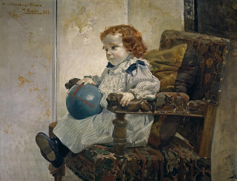 Joaquin Sorolla Child Girl Chair Art Painting Joaquin Sorolla Child Girl Chair Art Painting
