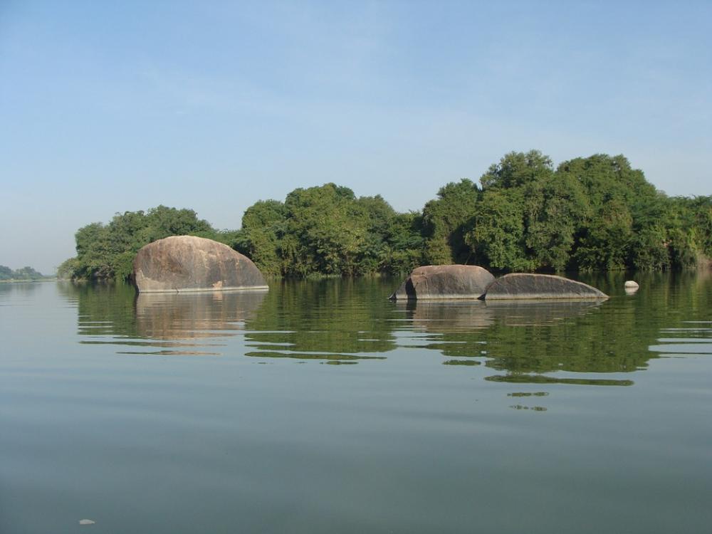Krishna River Raichur Karnataka India Rocky Outcrop Krishna River Raichur Karnataka India Rocky Outcrop