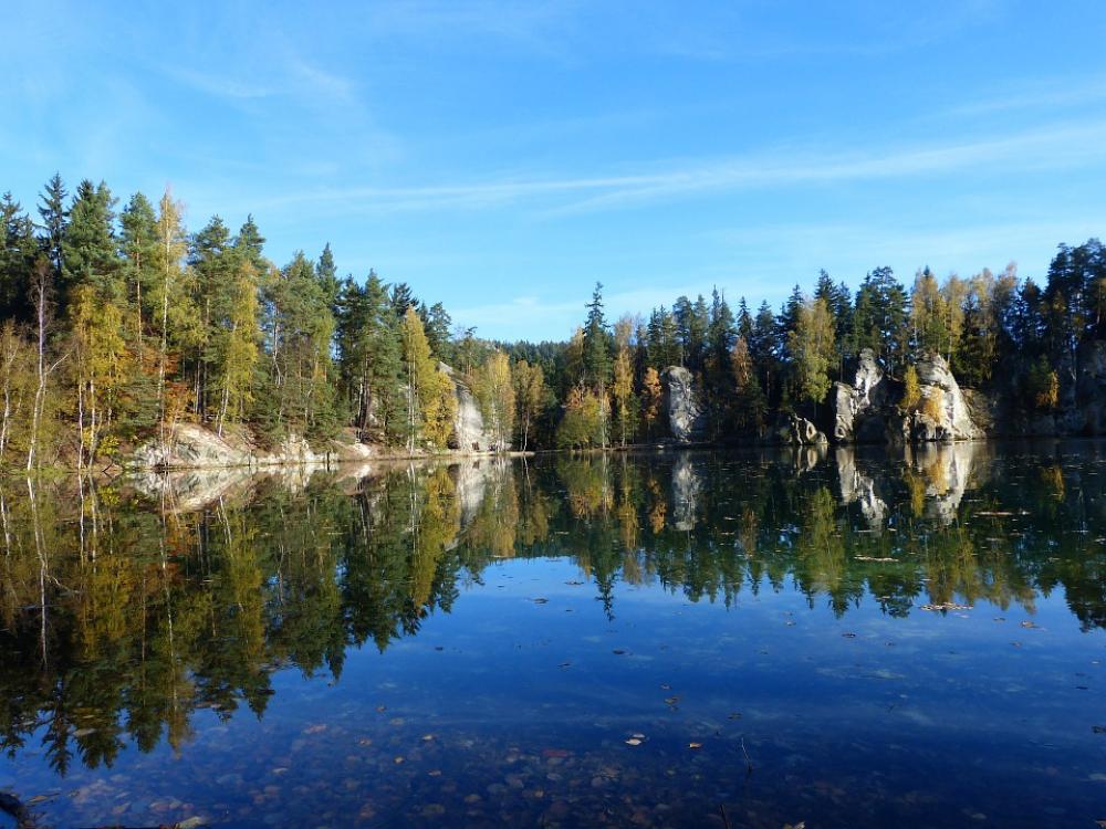 Lake Adrspach Autumn Trees Water Travel Stones Lake Adrspach Autumn Trees Water Travel Stones