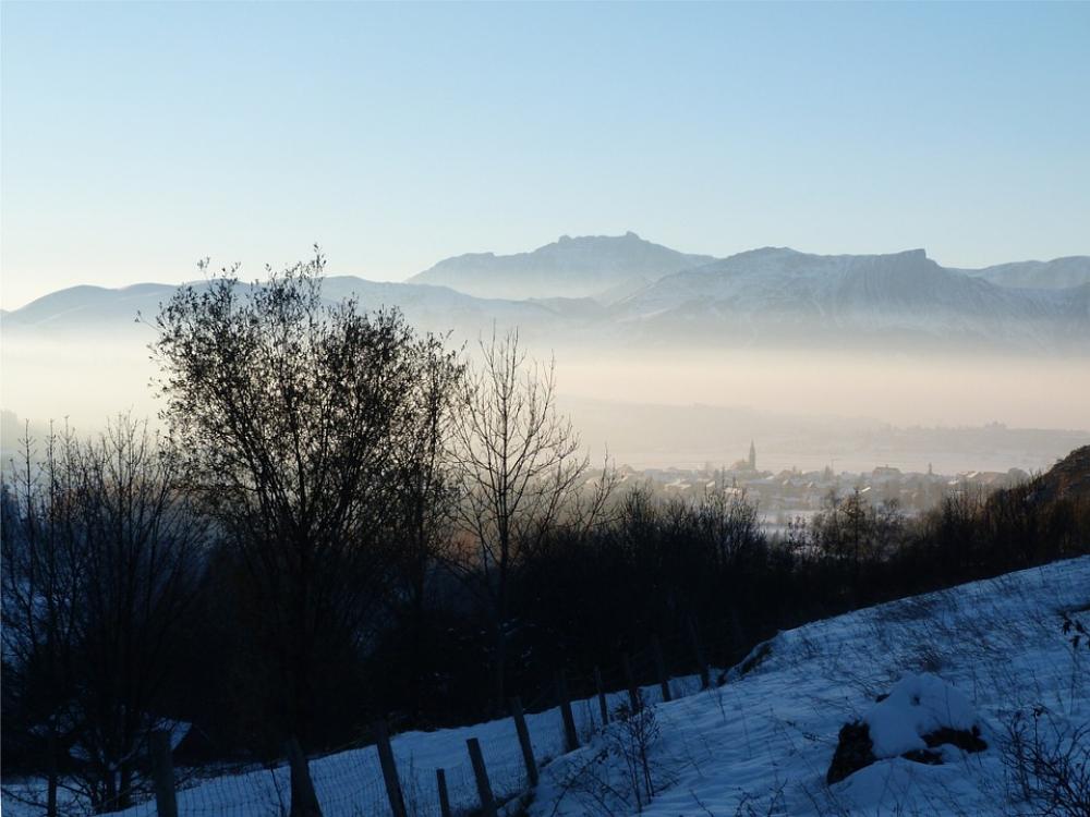 Landscape Mist Field Nature Winter Cold Landscape Mist Field Nature Winter Cold