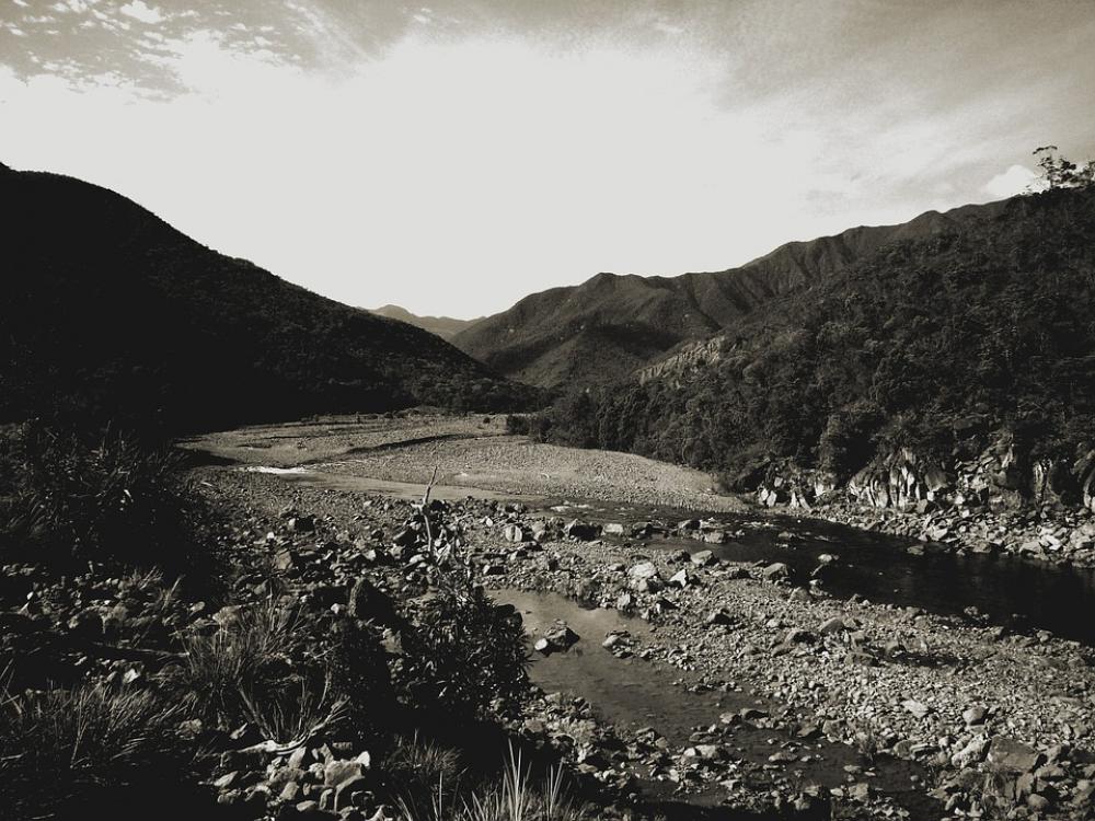 Landscape Stream Creek Mountains Black And White Landscape Stream Creek Mountains Black And White