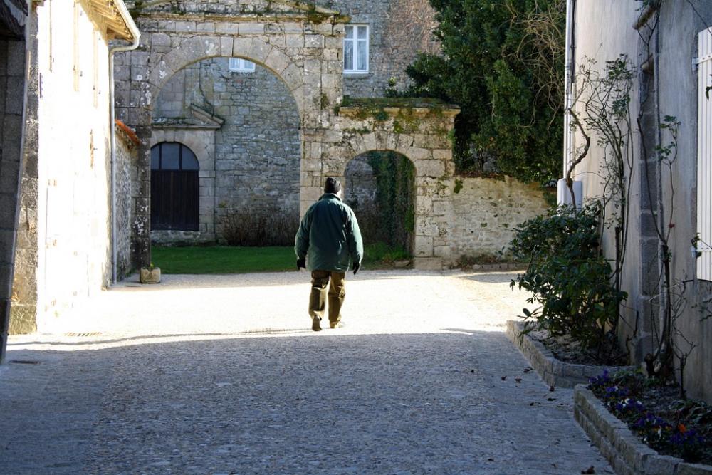 Man Walking Alley Man Between Houses Man Walking Alley Man Between Houses