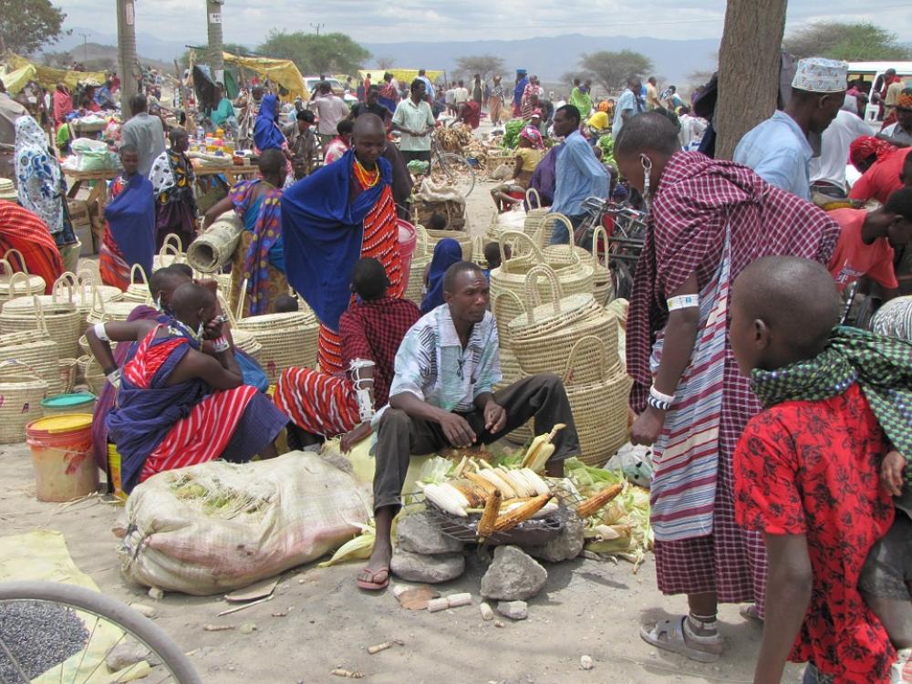 Market Africa Colorful Tanzania Masai Baskets Market Africa Colorful Tanzania Masai Baskets