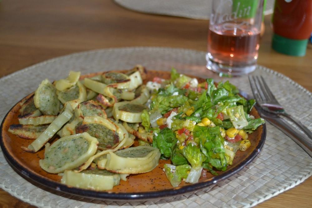 Maultaschen Salad Lunch Fried Eat Maultaschen Salad Lunch Fried Eat