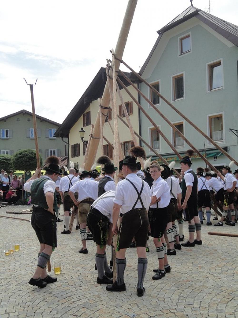 Maypole Bad Reichenhall 1 May Maypole Set Up Maypole Bad Reichenhall 1 May Maypole Set Up
