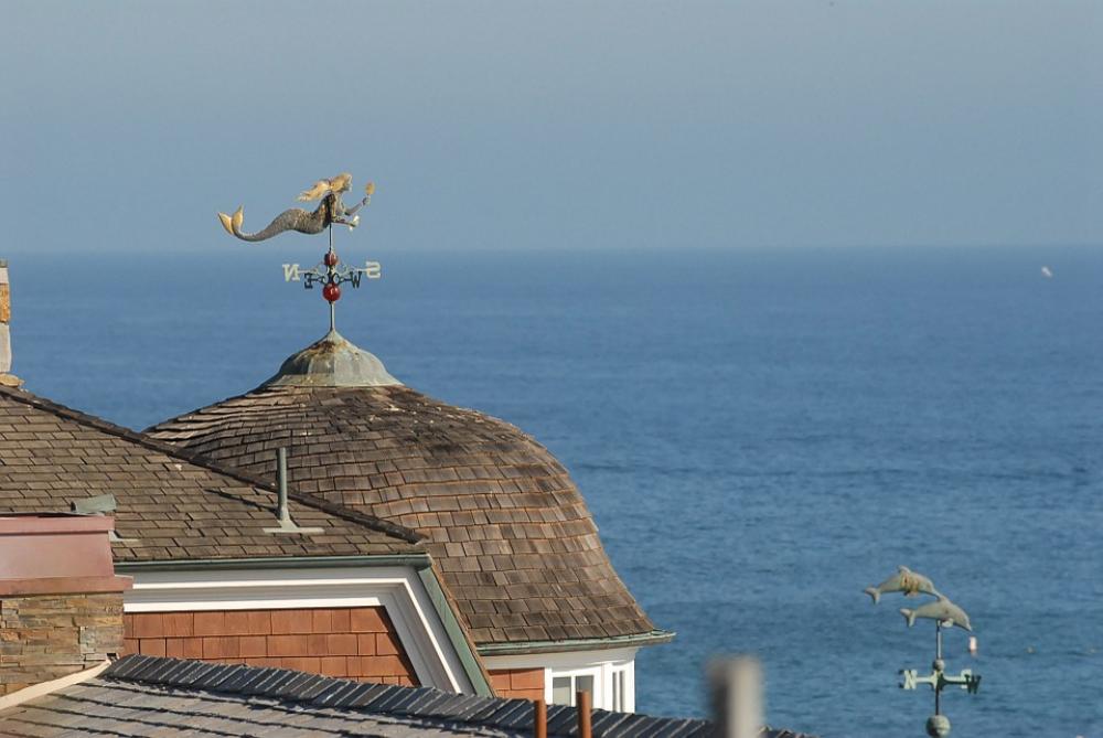 Mermaid Weathercock Roof Sea Sky Horizon Mermaid Weathercock Roof Sea Sky Horizon