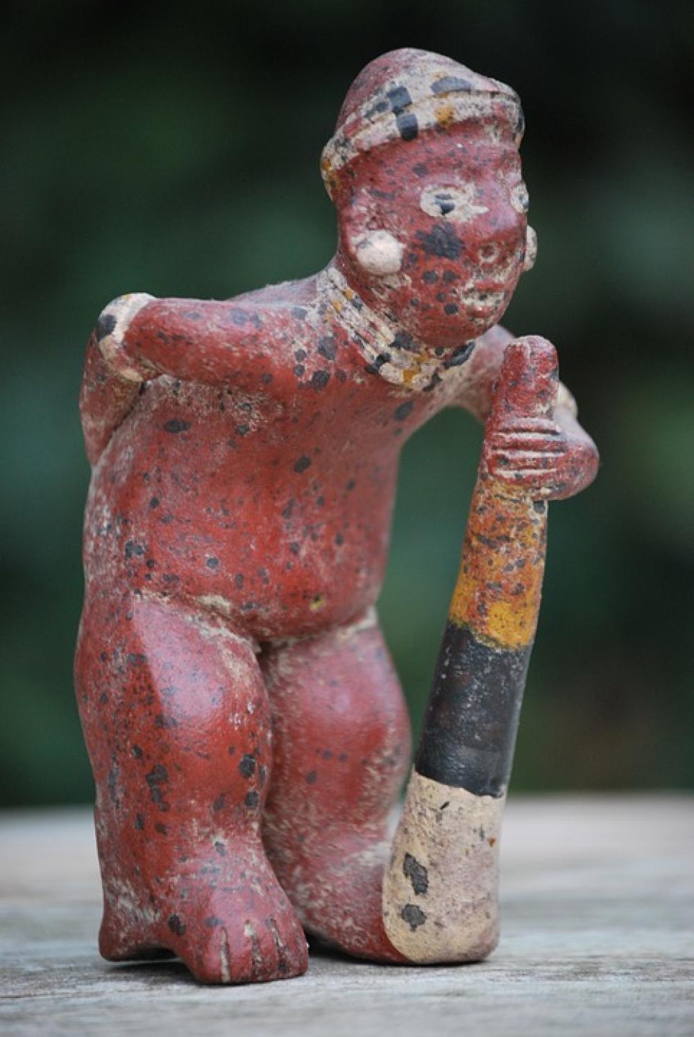 Mexico Figurine Old Man Walking Stick Handmade Mexico Figurine Old Man Walking Stick Handmade