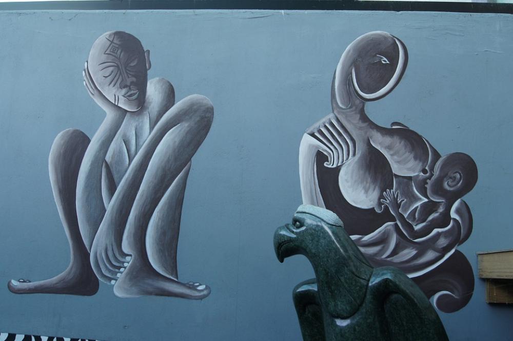 Mom Baby Figure Mural Mom Baby Figure Mural