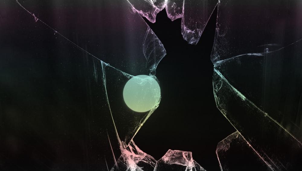 Moon Broken Glass Black Ball Abstract Moon Broken Glass Black Ball Abstract