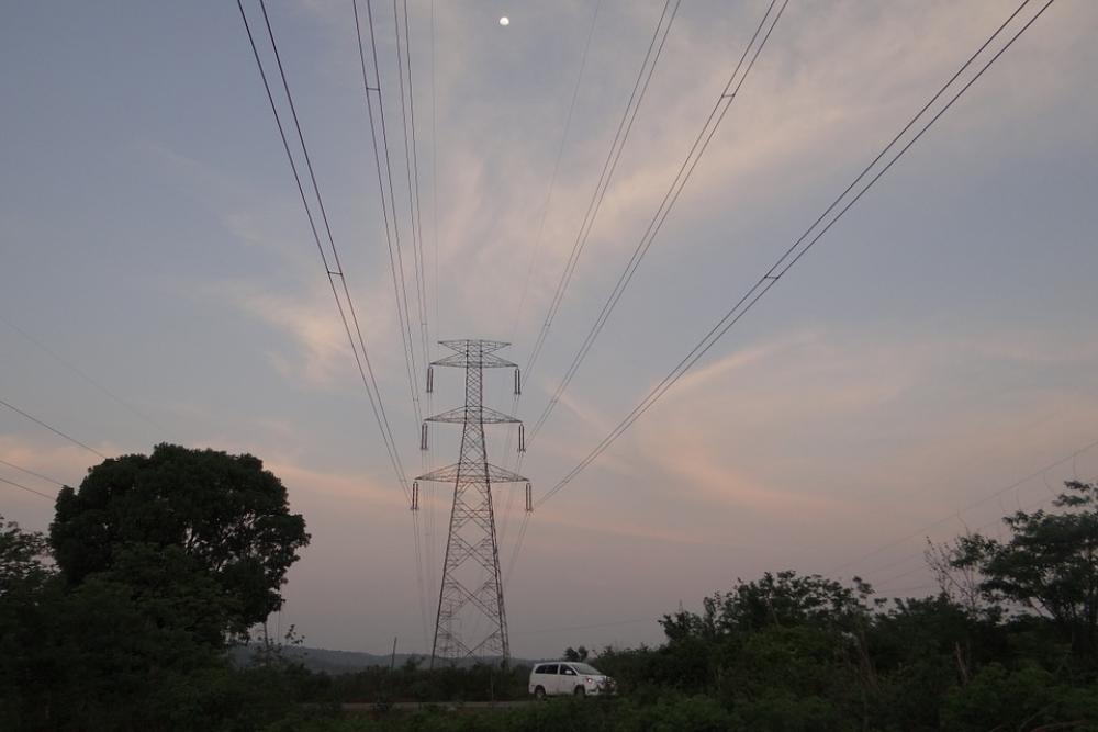 Moonrise Moon Electric Pylon Electric Tower Moonrise Moon Electric Pylon Electric Tower