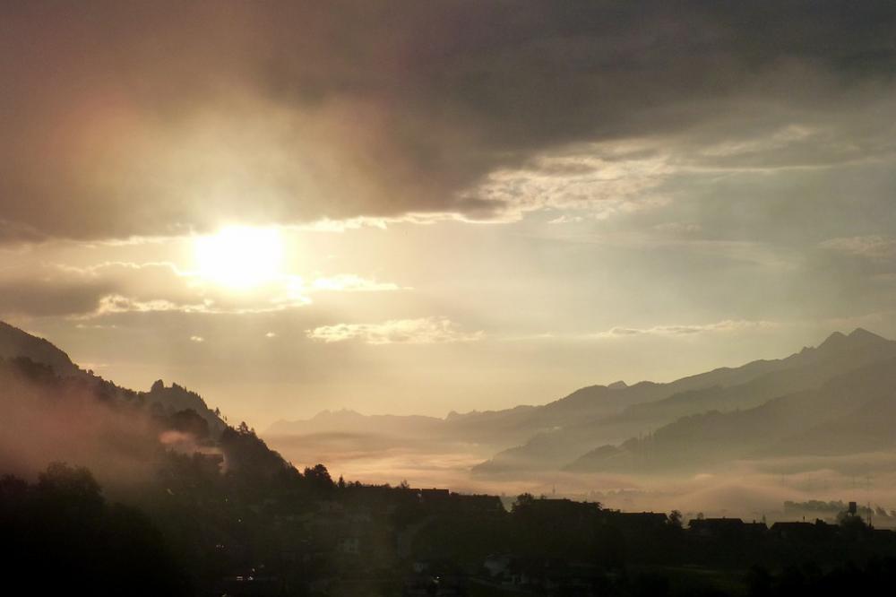 Morgenstimmung Clouds Mountains Backlighting Morgenstimmung Clouds Mountains Backlighting