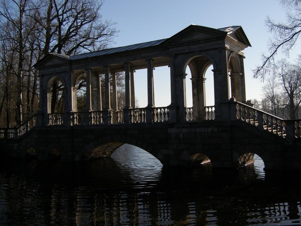 Morning Sky Park Bridge Architecture Trees Pond Morning Sky Park Bridge Architecture Trees Pond