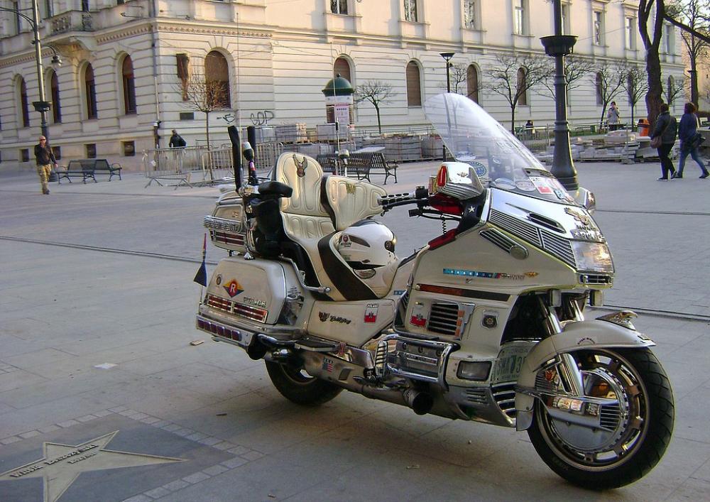 Motorcycle The Police Boat Piotrkowska Street Motorcycle The Police Boat Piotrkowska Street
