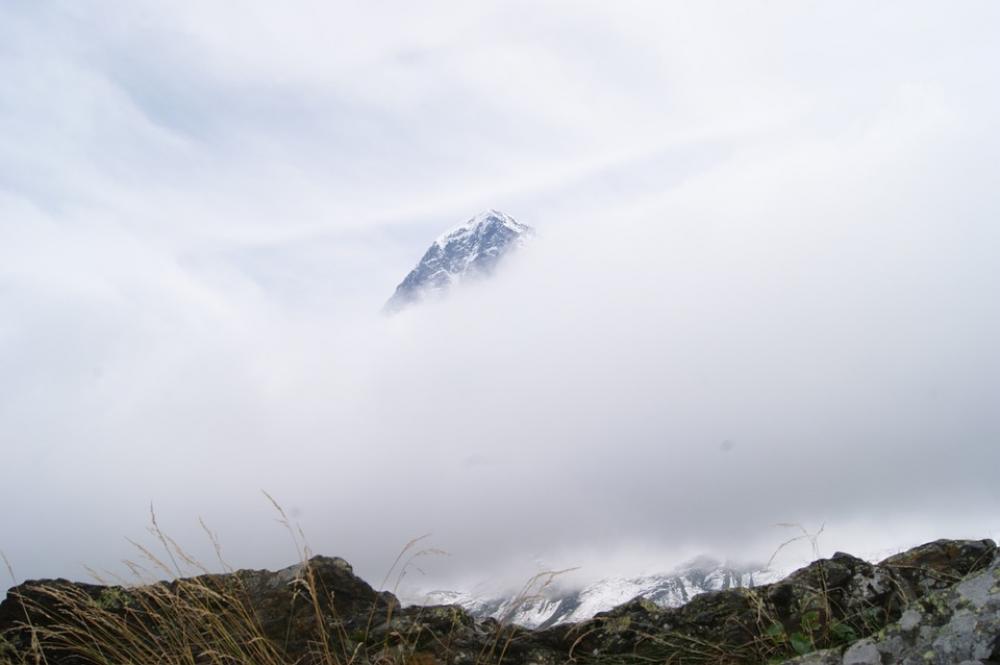 Mountain Eiger Switzerland Rock Snow Fog Sky Mountain Eiger Switzerland Rock Snow Fog Sky