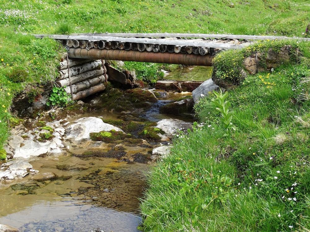Mountain Stream Bridge Wooden Bridge Nature Mountain Stream Bridge Wooden Bridge Nature