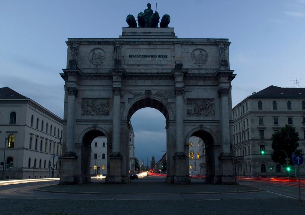 Munich Siegestor Sunset Bavaria Evening Germany Munich Siegestor Sunset Bavaria Evening Germany