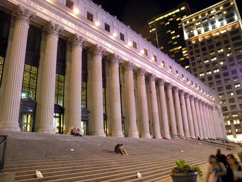 New York City Night Evening Post Office People New York City Night Evening Post Office People