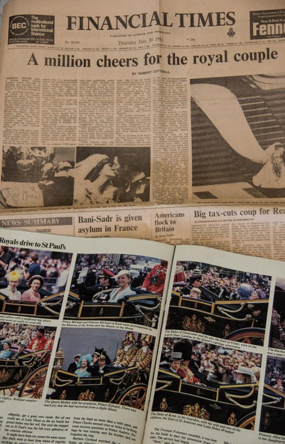 Newspaper Historic Wedding Royal Diana Charles Newspaper Historic Wedding Royal Diana Charles