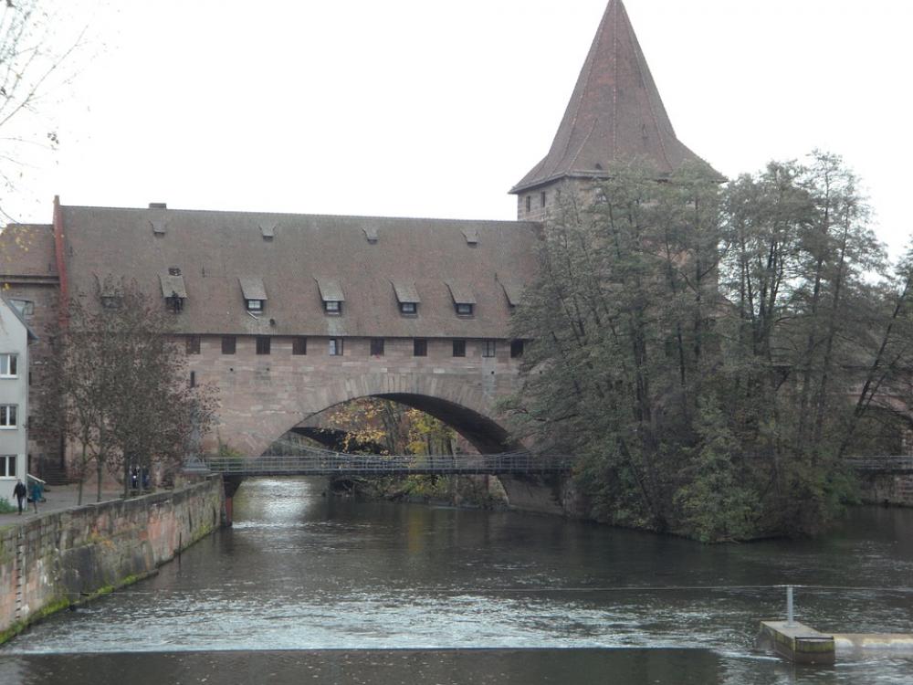 Nuremberg Historic Center Pegnitz Bridge Autumn Nuremberg Historic Center Pegnitz Bridge Autumn