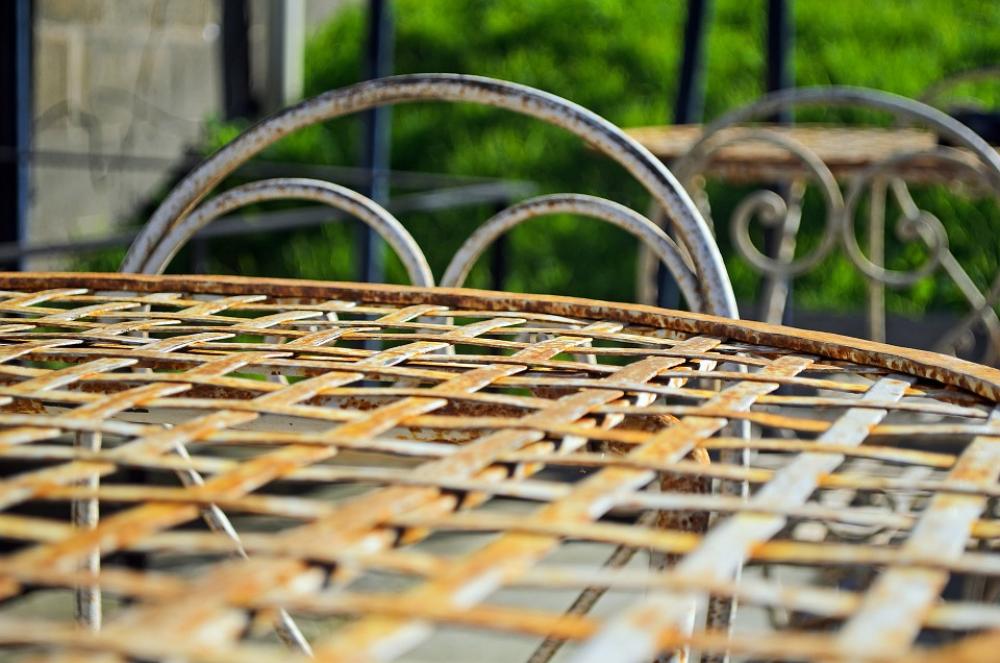 Old Table Iron Furniture Terrace Restaurant Old Table Iron Furniture Terrace Restaurant
