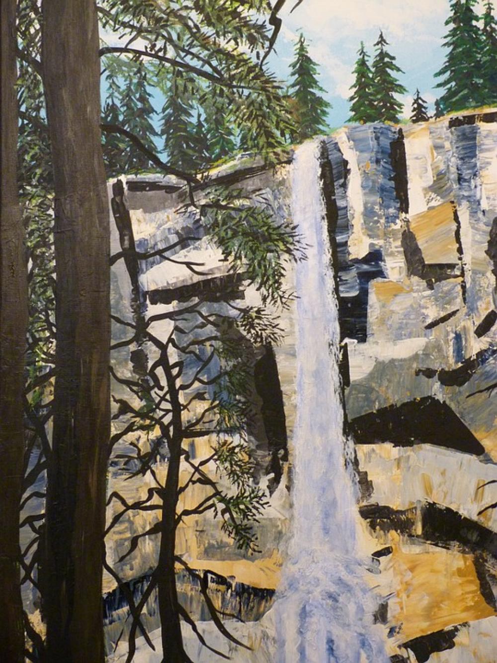 Painting Art Painted Acrylic Paints Waterfall Painting Art Painted Acrylic Paints Waterfall